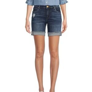 NWT KUT from the Kloth Catherine Boyfriend Shorts Cuffed Dark Wash Women's 00